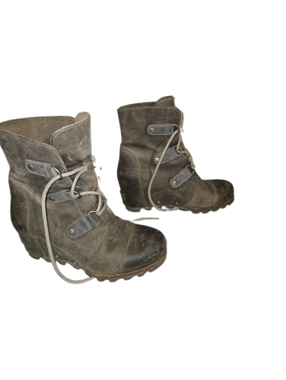 sorel joan of arctic wedge Ankle Boot Leather Sz 10 NL2173-005 Brown